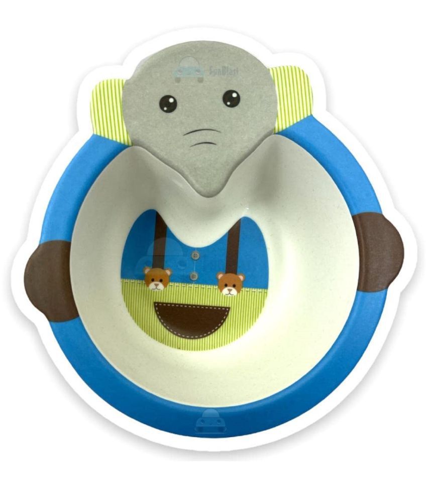     			FunBlast Baby Feeding Bowl - Elephant Design Eco Friendly Bamboo Fiber Bowl for Kids/Baby Utensils Feeding Bowl Tableware for Kids and Toddlers (Multicolor; 1 Pc)