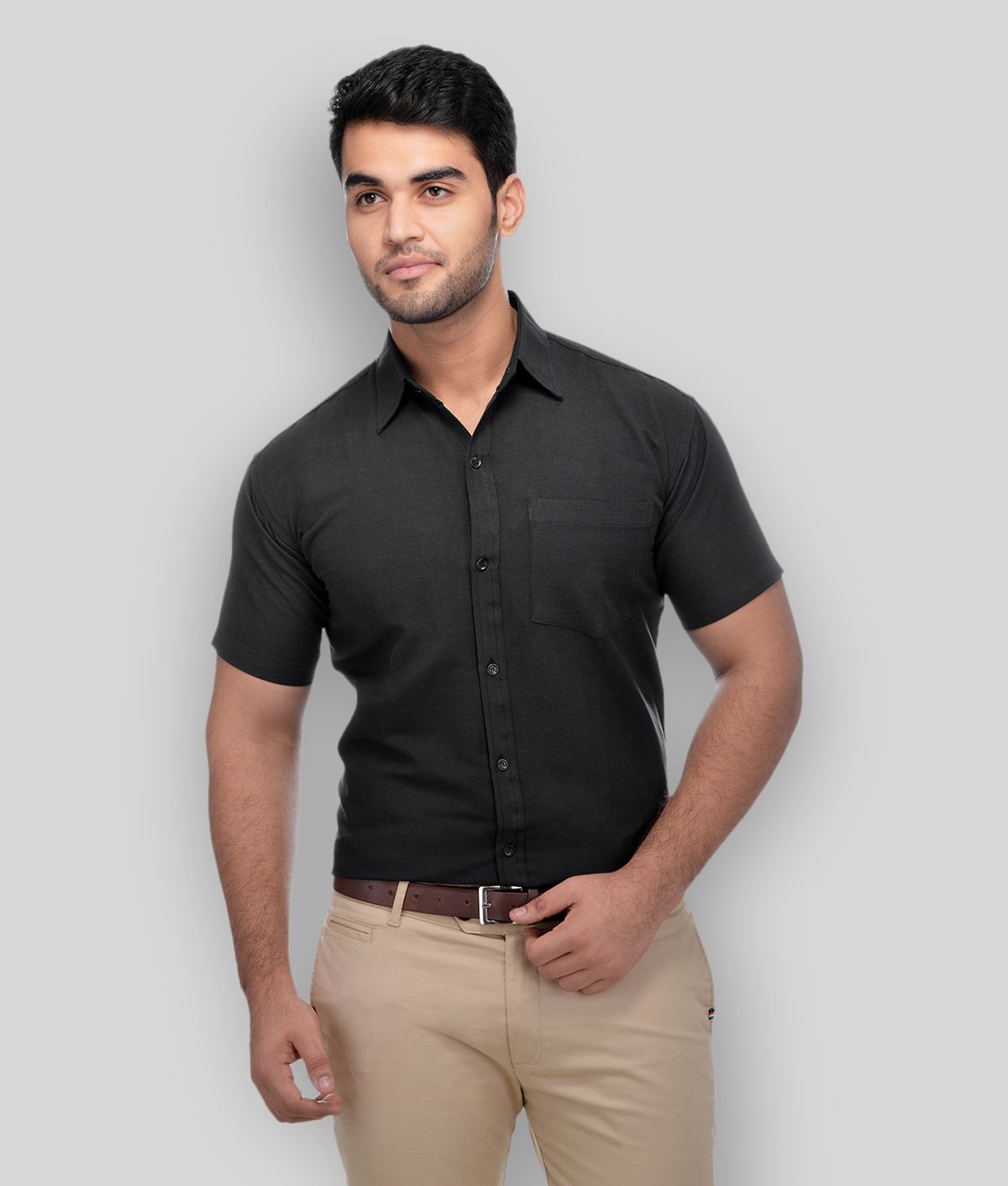     			RIAG - Black Cotton Regular Fit Men's Casual Shirt (Pack of 1 )