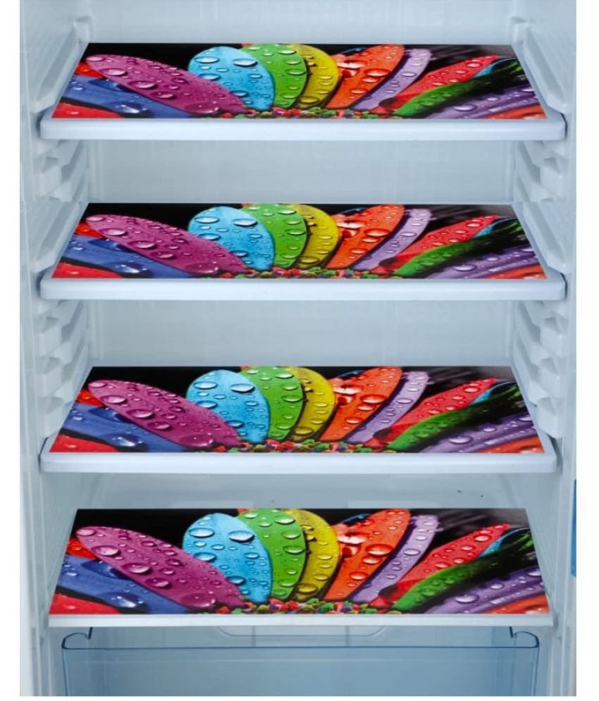     			Revexo Set of 4 PVC Multicolor Fridge Mats