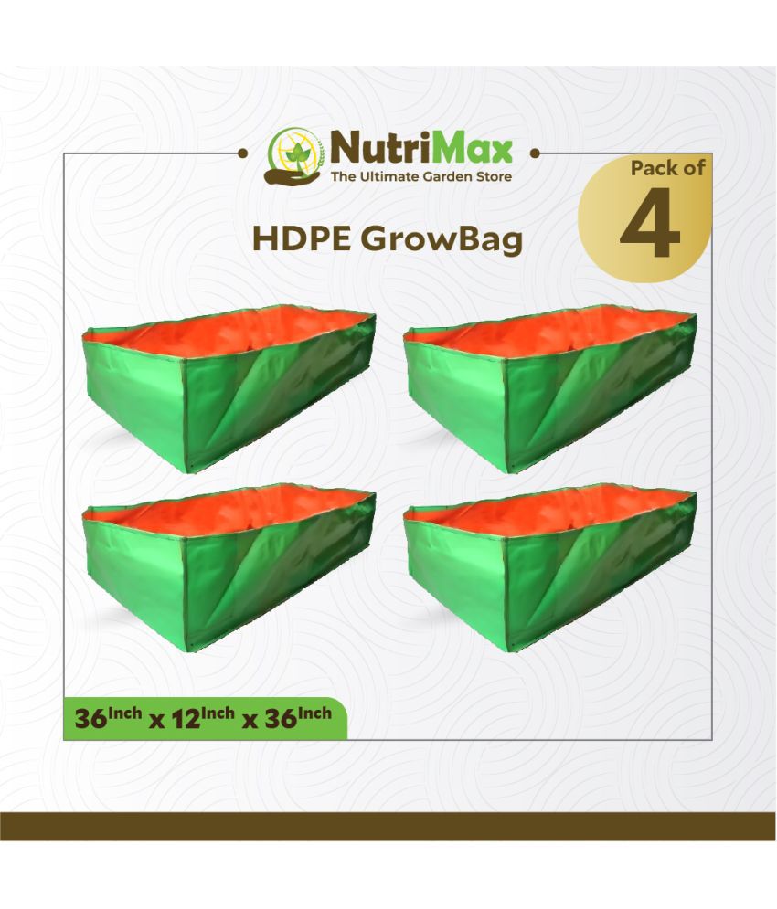 Nutrimax 200 GSM HDPE Grow Bags 36X36X12 inch Pack of 4 Outdoor Plant Bag