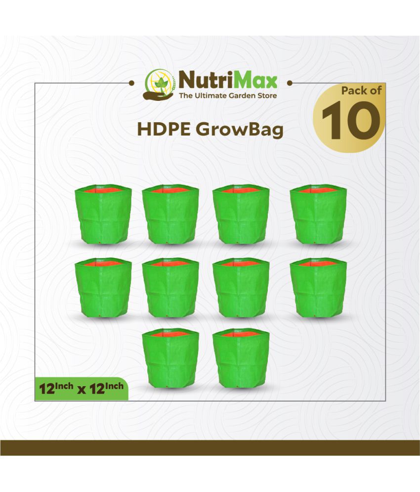 Nutrimax HDPE 200 GSM 12 inch x 12 inch Pack of 10 Outdoor Plant Bag