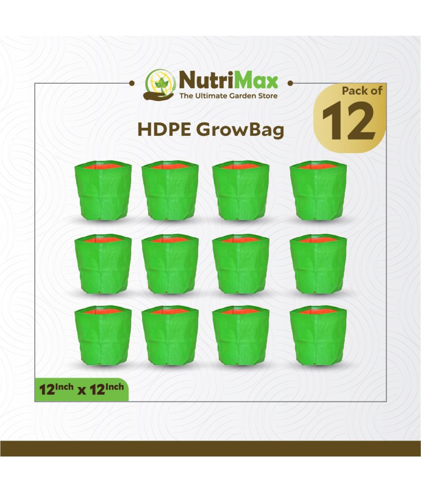     			Nutrimax HDPE 200 GSM 12 inch x 12 inch Pack of 12 Outdoor Plant Bag