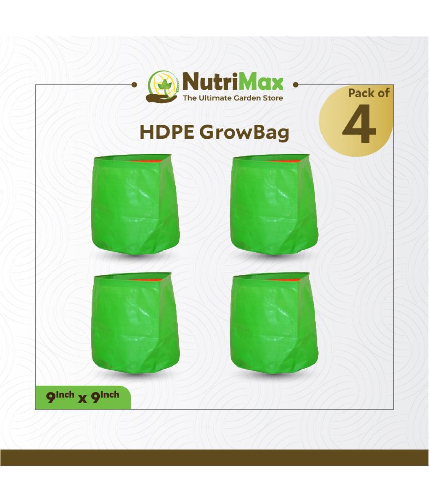     			Nutrimax HDPE 200 GSM 9 inch x 9 inch Pack of 4 Outdoor Plant Bag