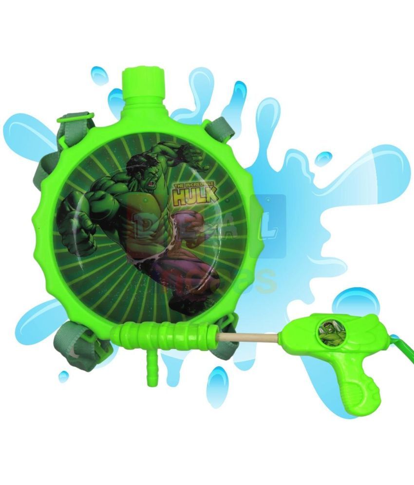     			DealBindaas Hulk Holi Pichkariun Water Blaster With Back Holding Tank Water Capacity 1 Liters Spray Squirt Pistol Pump Water Play Toy