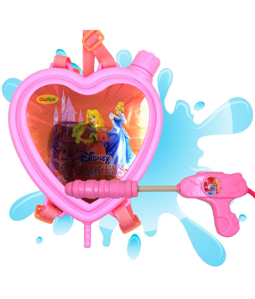     			DealBindaas Princess Holi Pichkariun Water Blaster With Back Holding Tank Water Capacity 1 Liters Spray Squirt Pistol Pump Water Play Toy