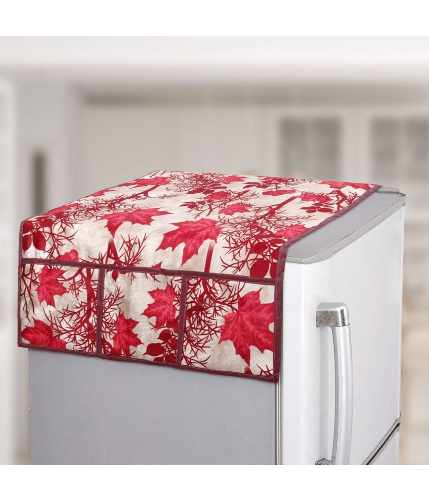     			E-Retailer Single Polyester Red Fridge Top Cover