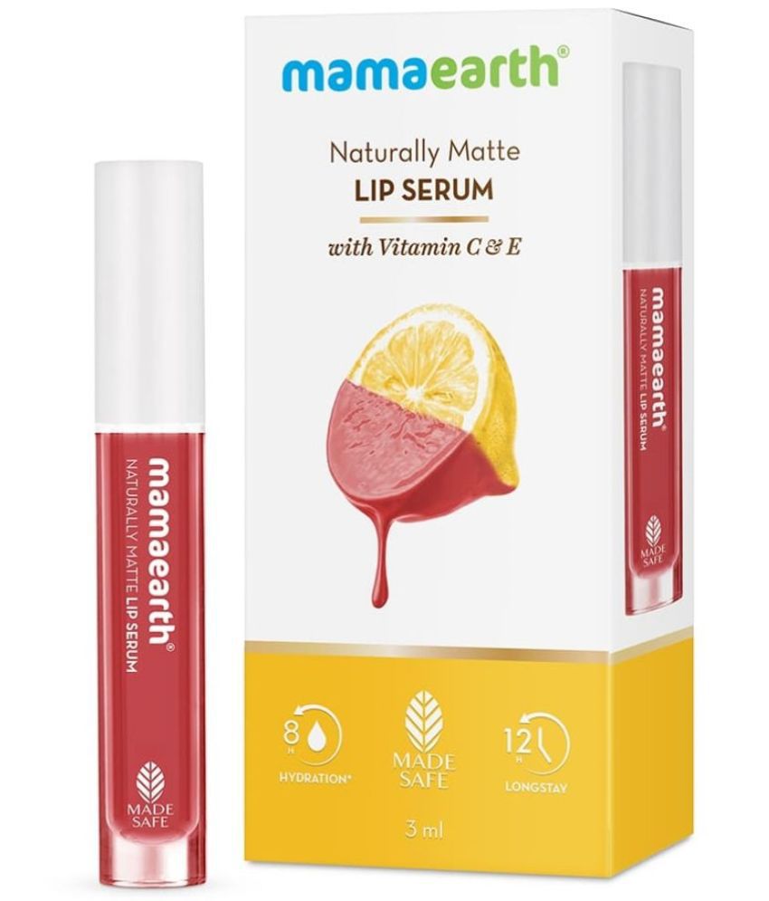     			Mamaearth Naturally Matte Lip Serum - Matte Liquid Lipstick with Vitamin C & E For Upto 12 Hour Long Stay - Beet it Red - 3 ml