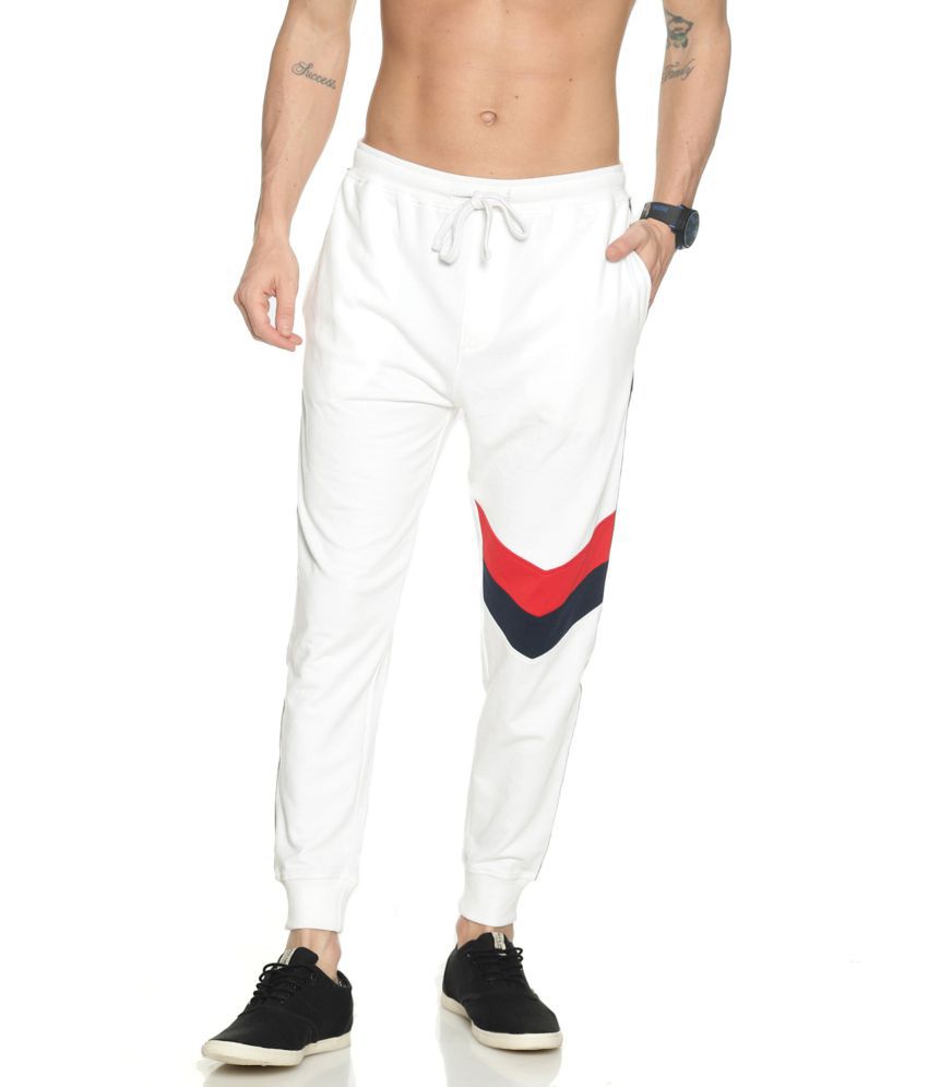     			Y & I White Cotton Blend Solid Joggers Pack of 1