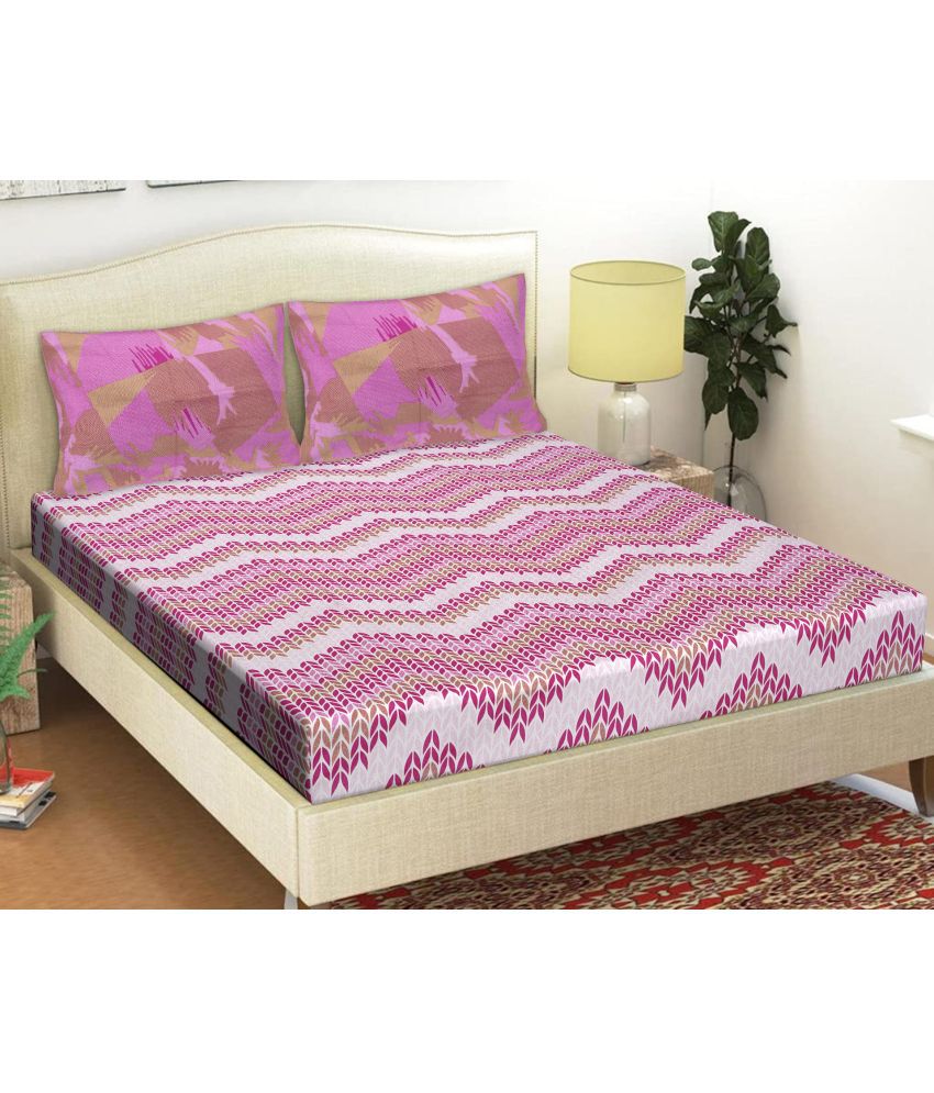     			FrionKandy Living Cotton Double Bedsheet with 2 Pillow Covers ( 211 cm x 234 cm )