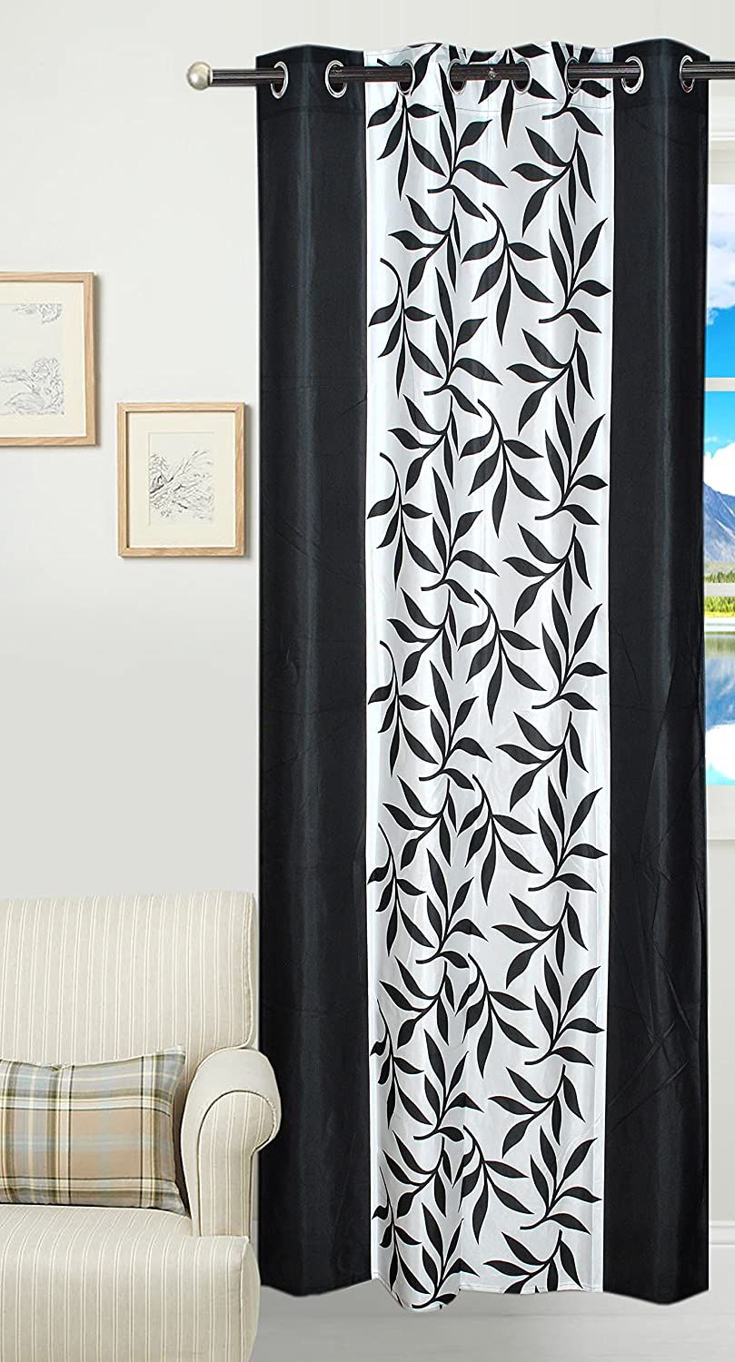     			Fashworld Floral Semi-Transparent Eyelet Window Curtain 5 ft Single -Brown