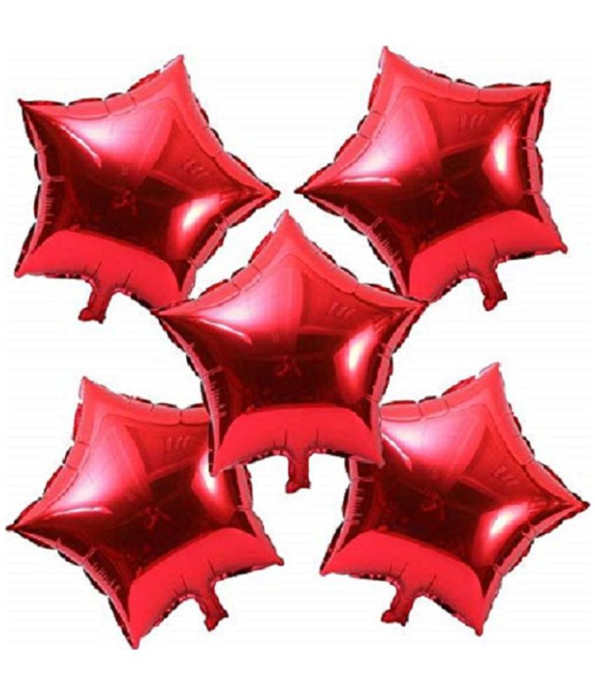     			5 Red Star for happy birthday decoration item, birthday decoration kit, birthday balloon decoration combo for Boys, Girls, Kids, husband and Wife.