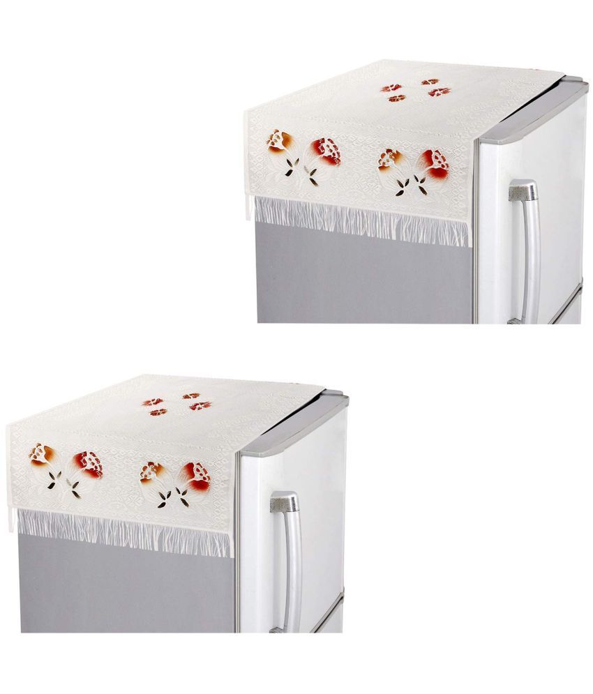     			E-Retailer Set of 2 Polyester White Fridge Top Cover