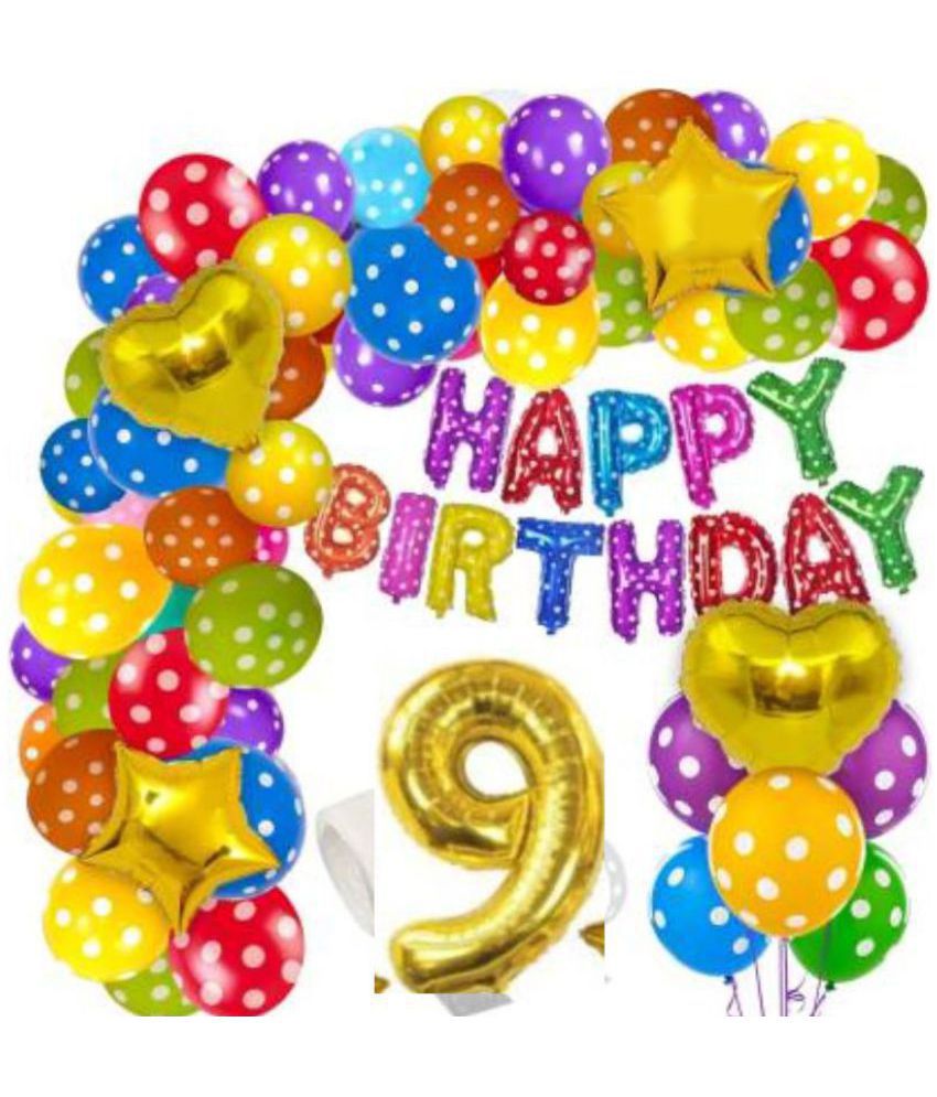     			Happy Birthday Foil (RoseGold) + 30 Metallic Balloon (Black,White)