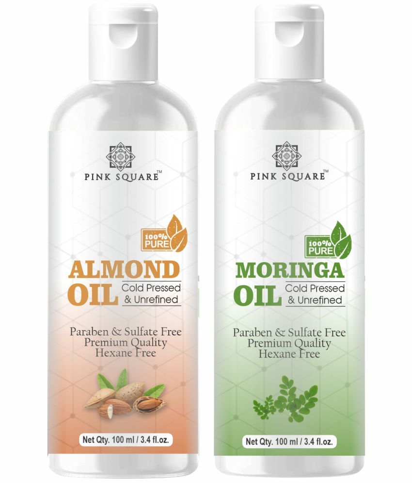     			pink square 100% Cold Pressed Almond Oil and Moringa Oil 200 mL Pack of 2