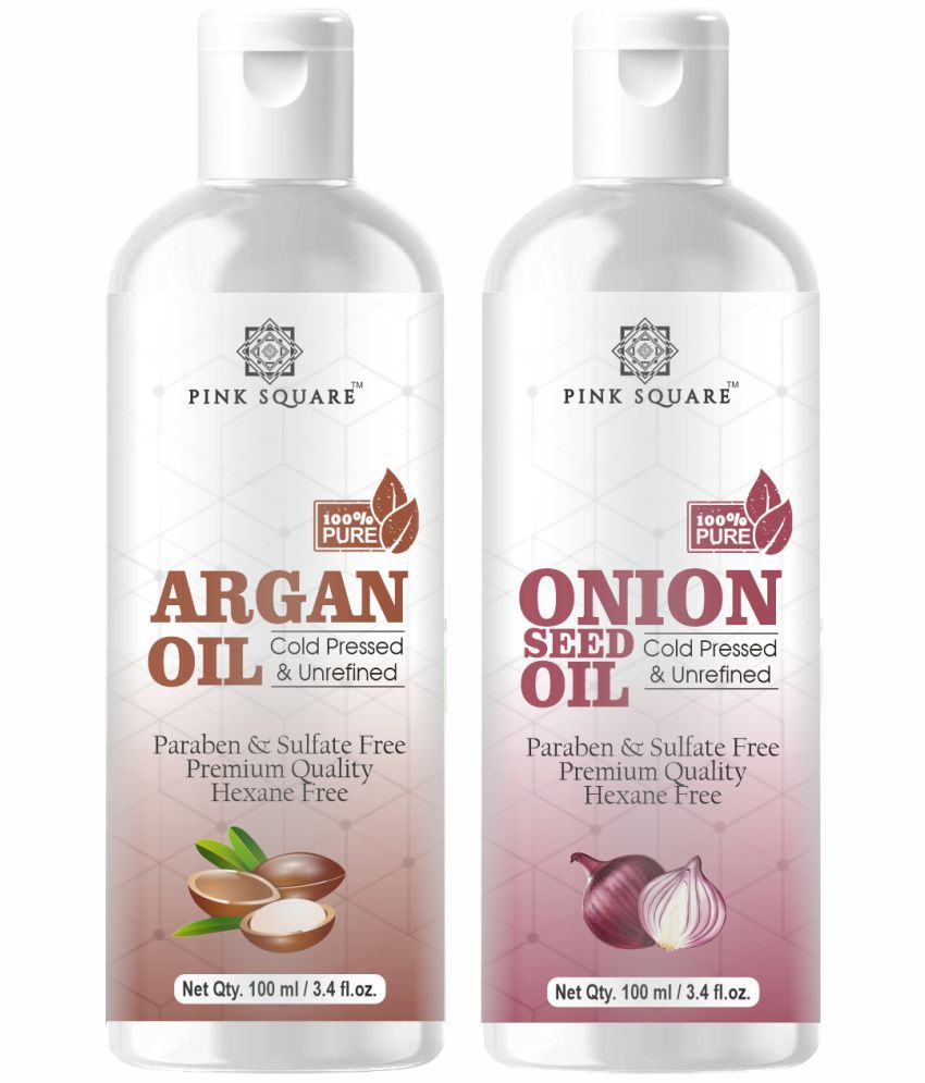     			pink square 100% Cold Pressed Argan Oil and Onion Oil 200 mL Pack of 2