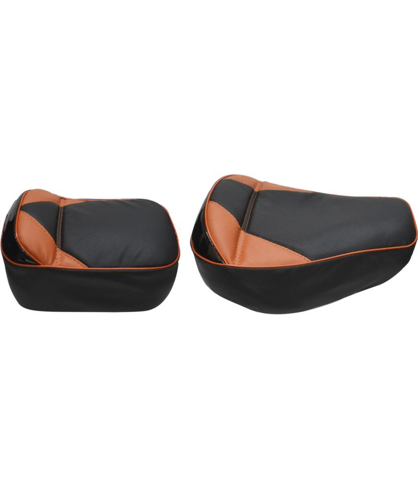     			KOHLI BULLET ACCESSORIES Black with Tan Stylish Extra Foaming Seat Cover for Royal Enfield