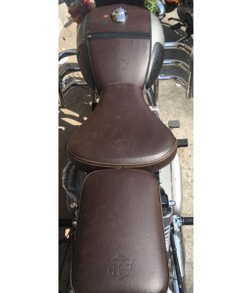     			KOHLI BULLET ACCESSORIES Original Type Seat Cover Brown Split Bike Seat Cover For Royal Enfield Classic Chrome, Classic Desert Storm