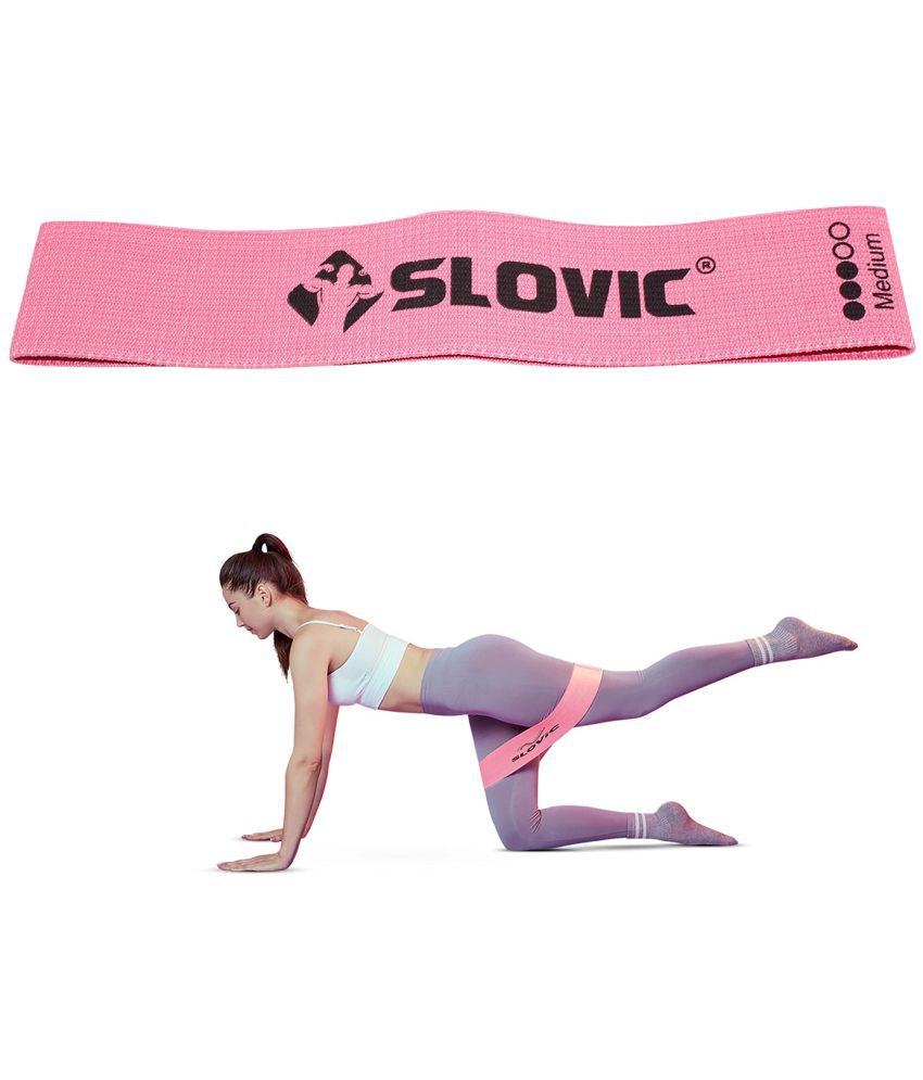     			SLOVIC Fabric Resistance Band (Medium) | Resistance Mini Loop Bands for Workout for Men, Women with Exercise Bands Workout Guide
