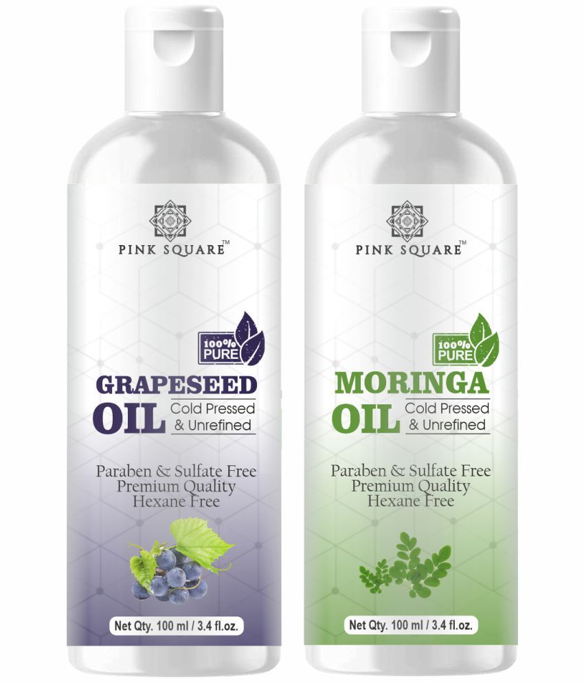     			pink square 100% Cold Pressed Grapeseed Oil and Moringa Oil 200 mL Pack of 2