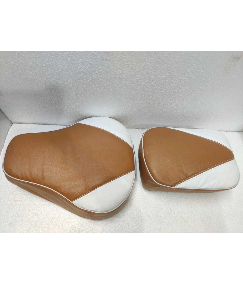     			KOHLI BULLET ACCESSORIES Stylish Classic Seat Cover Tan & White  For Classic 350CC 500CC