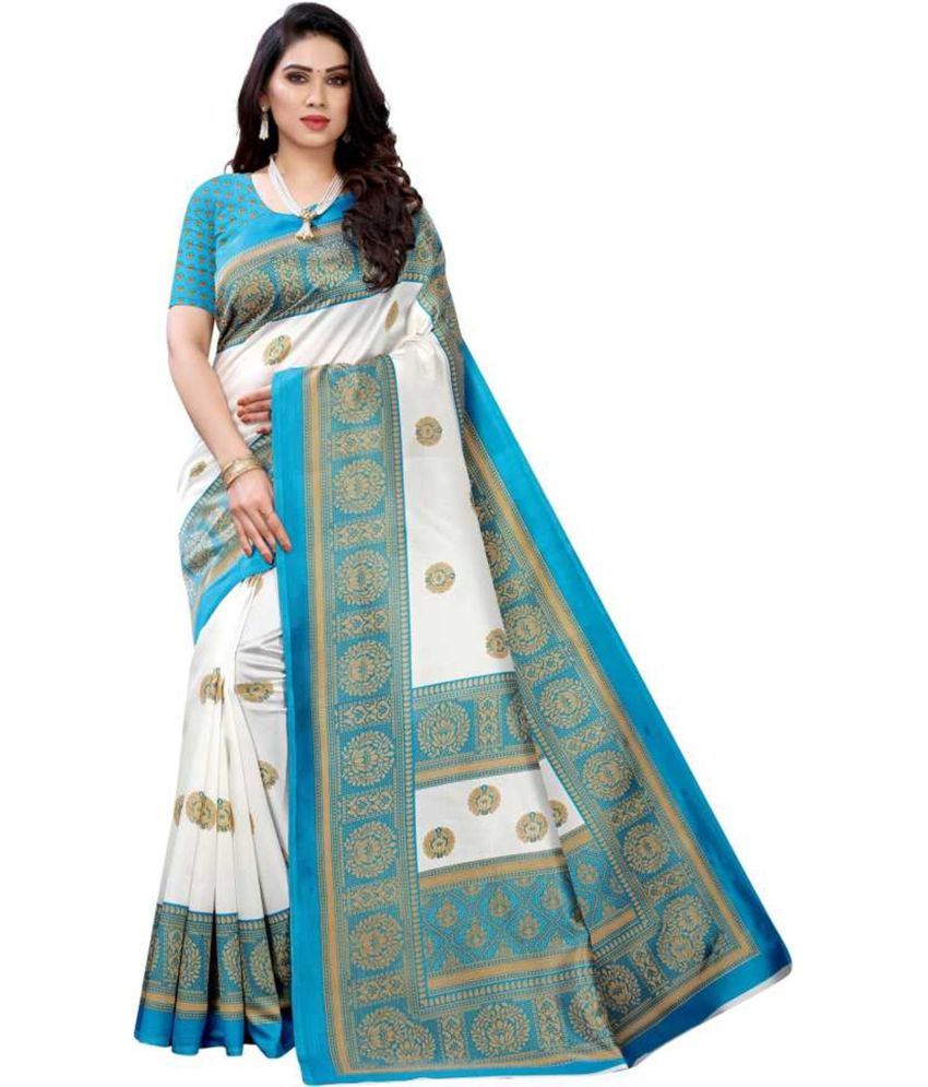     			SVB SAREES - SkyBlue Art Silk Saree With Blouse Piece ( Pack of 1 )