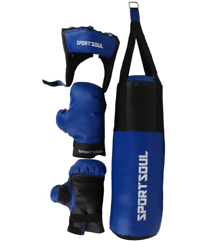     			SportSoul Kids Boxing Set (Punching Bag, Gloves & Headgear) [Blue & Black]