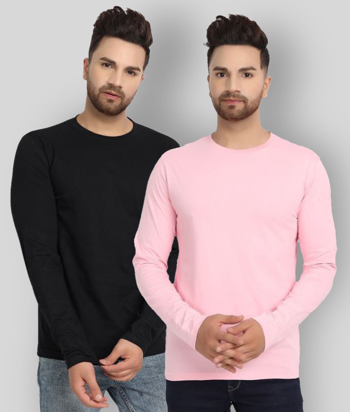     			ESPARTO - Pink Cotton Regular Fit Men's T-Shirt ( Pack of 2 )