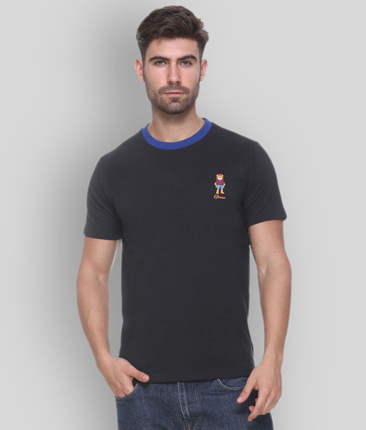     			OBAAN - Black Cotton Blend Regular Fit Men's T-Shirt ( Pack of 1 )