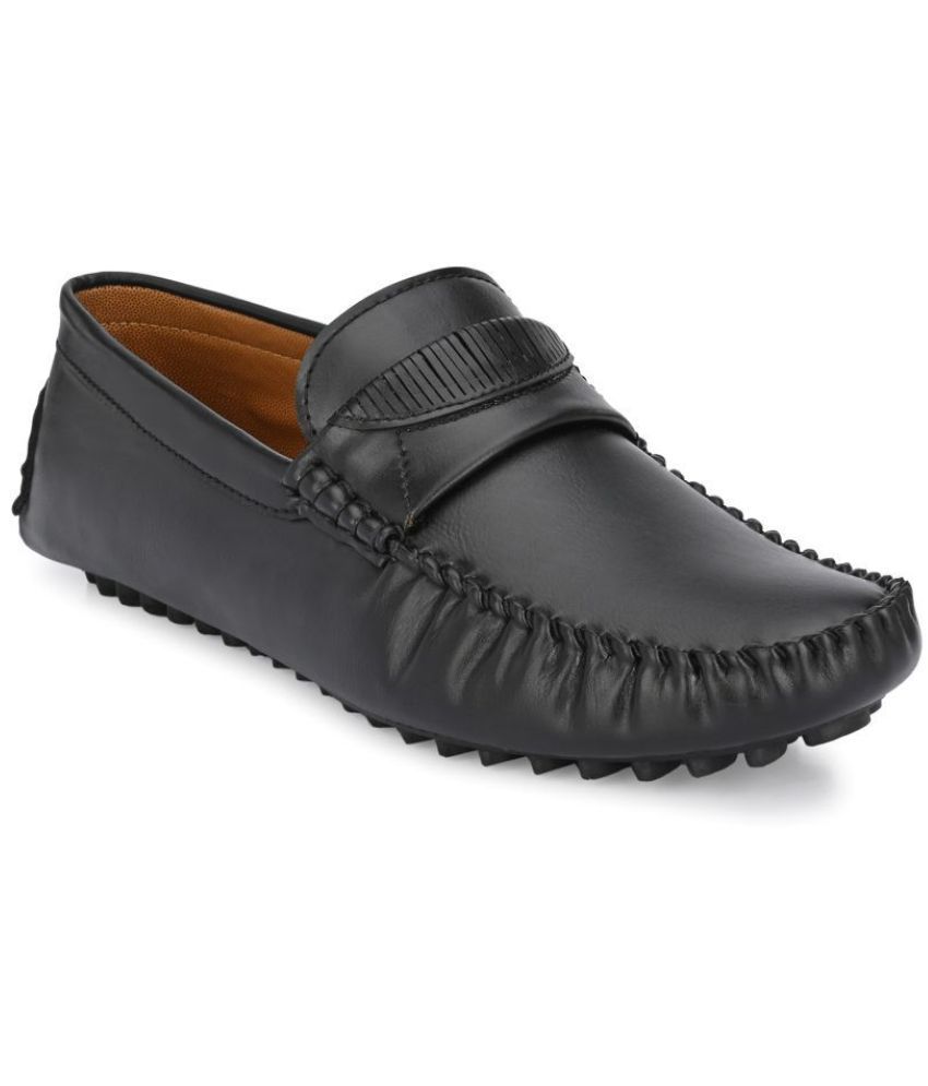     			Prolific Artificial Leather Black Formal Loafers