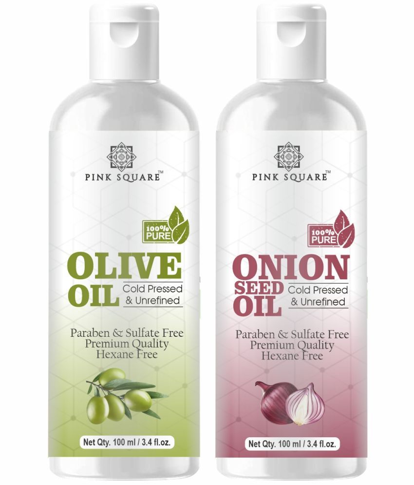     			pink square 100% Cold Pressed Olive Oil and Onion Oil 200 mL Pack of 2