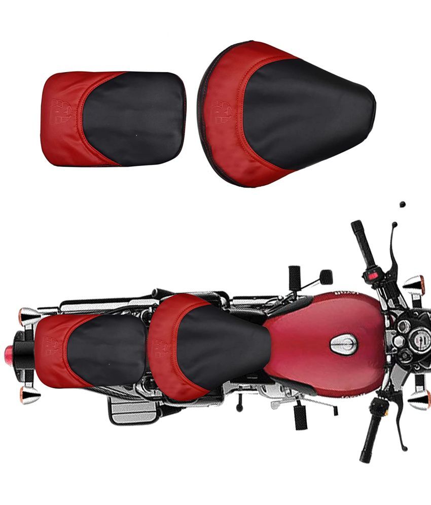     			Fancy Seat Cover Black & Red For Royal Enfield Classic , Classic Chrome