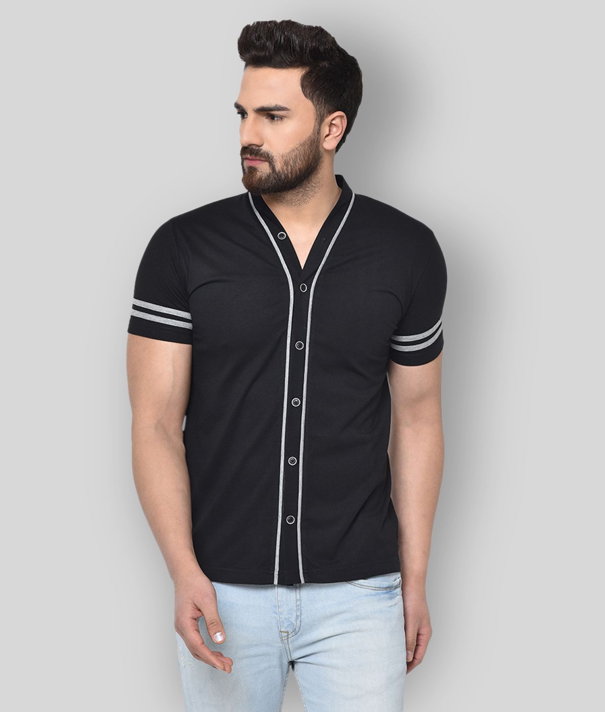     			Glito - Black Cotton Blend Regular Fit Men's T-Shirt ( Pack of 1 )