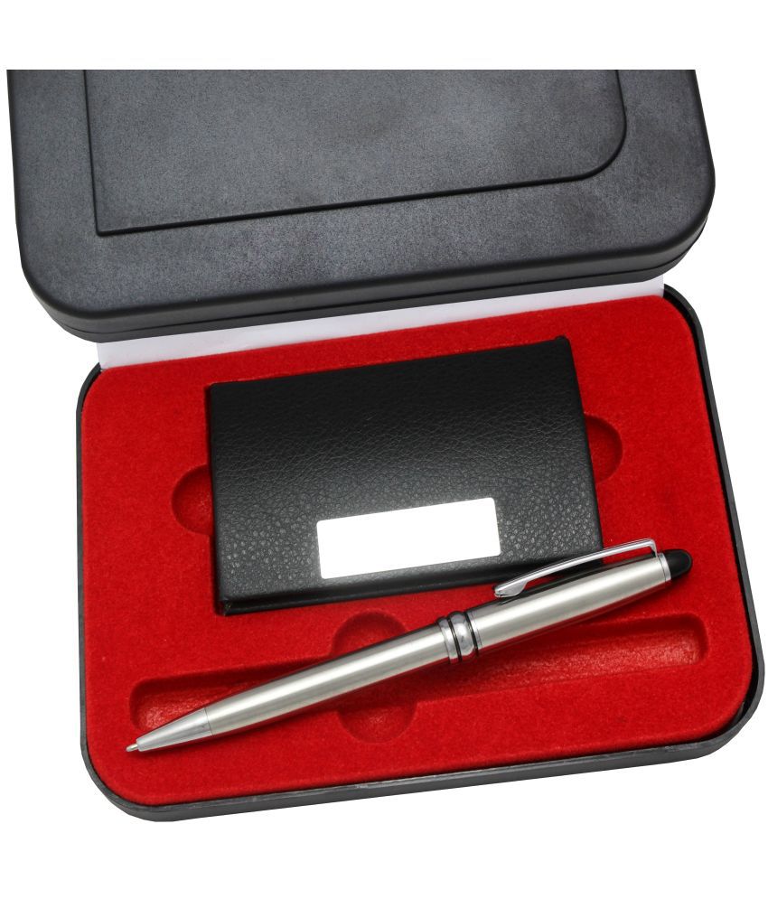     			KK CROSI 2in1 Gift Set Pen and Card Holder Combo for Gifting with Chrome Colour Pen Gift Set