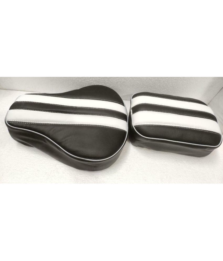     			KOHLI BULLET ACCESSORIES Seat Cover for Classic Front & Rear BlackWhite Leatherette