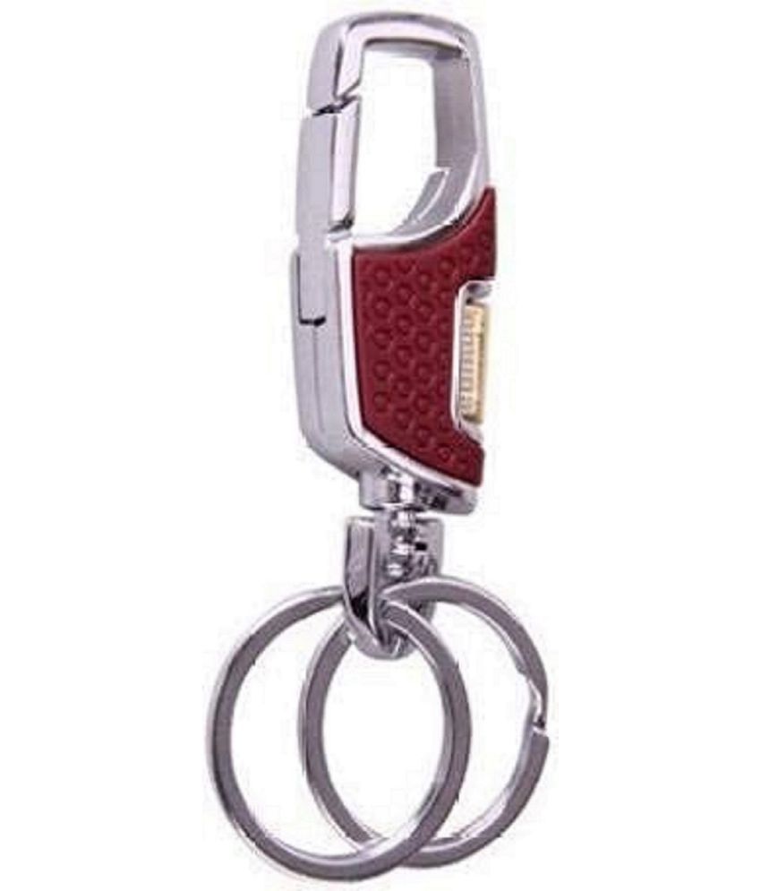     			RAVARIYA GRAPHICS omuda Hook Locking Silver Metal key ring Key chain for Bike Car Men Women Keyring
