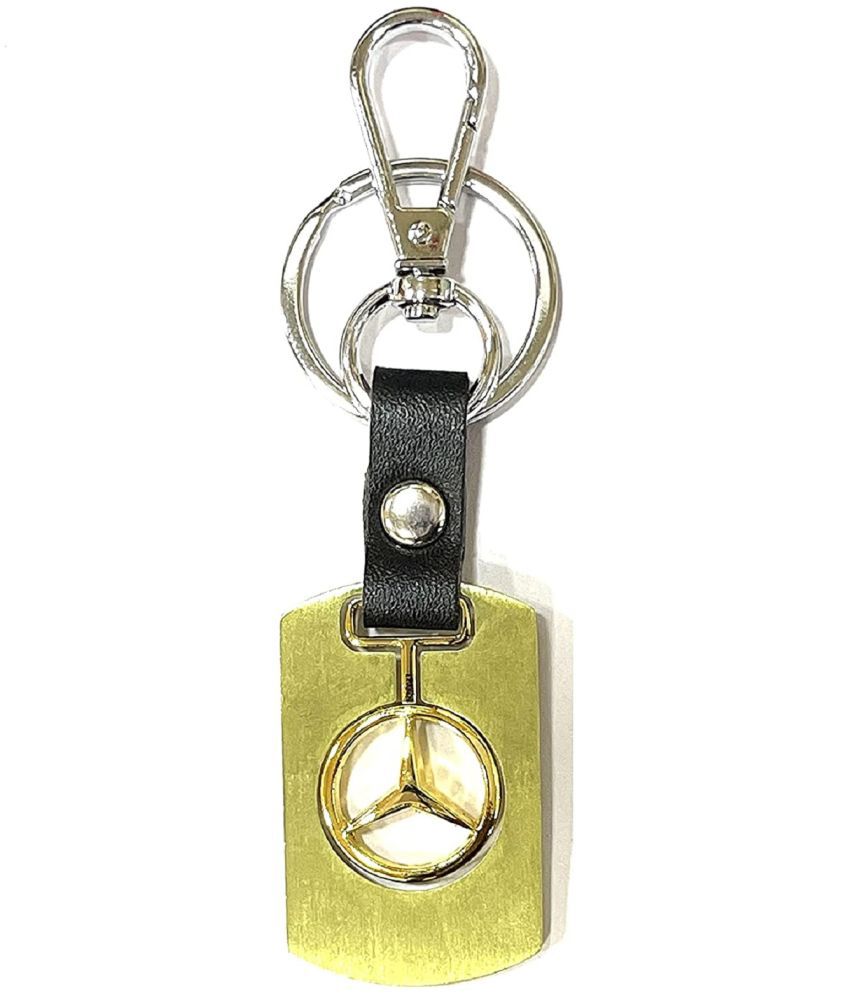     			RAVARIYA GRAPHICS tainless Steel Gold Keychain Metal For Car Gifting With Key Ring Anti-Rust