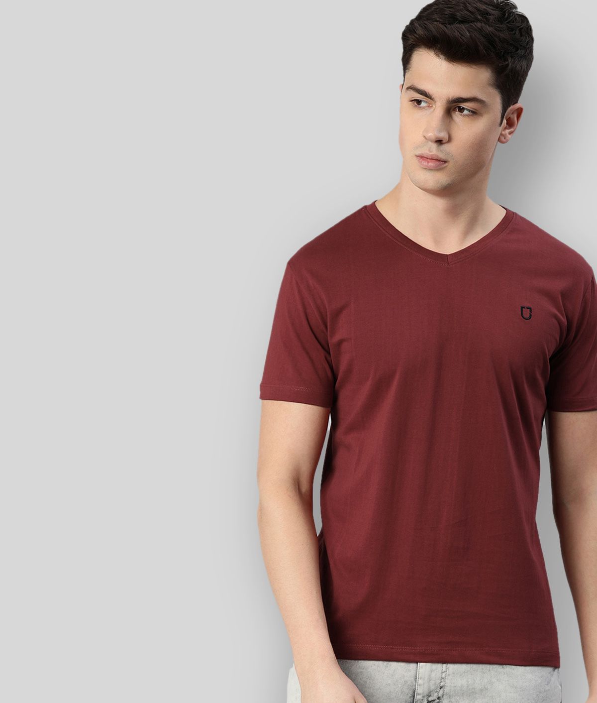     			Urbano Fashion - Maroon Cotton Slim Fit Men's T-Shirt ( Pack of 1 )