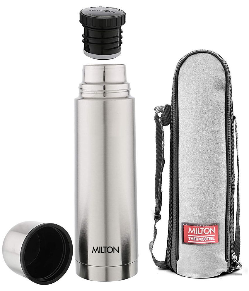     			Milton Plain Lid 500 Thermosteel 24 Hours Hot and Cold Water Bottle, 500 ml, Silver