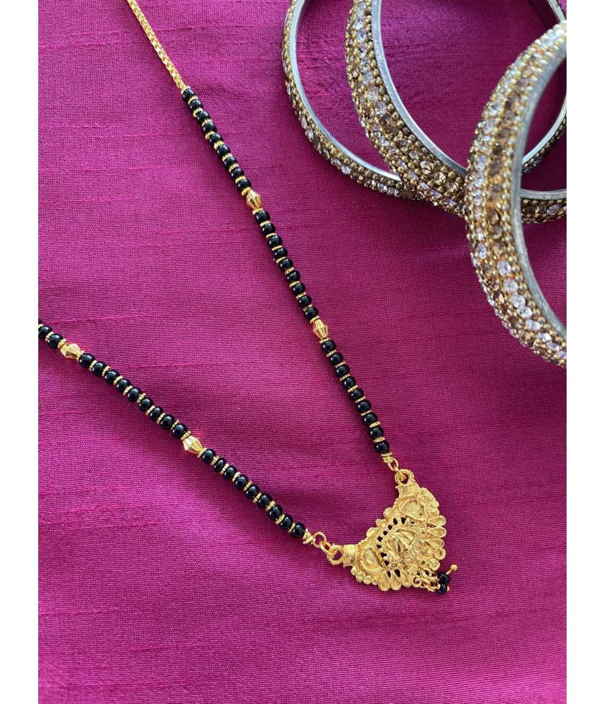 Short Mangalsutra Designs Gold Plated Necklace simple mangalsutra Gold Mangalsutra black beads chain Latest Designs For Women (18 Inches): Buy Short Mangalsutra Designs Gold Plated Necklace simple mangalsutra Gold Mangalsutra black beads