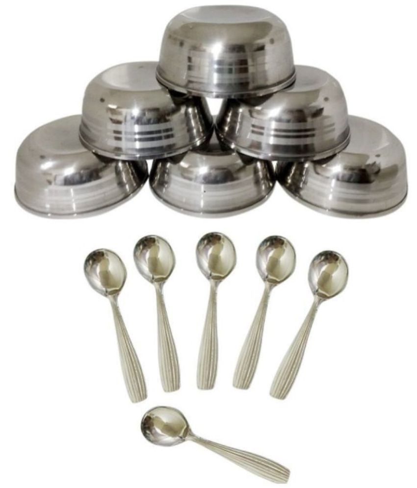 Dynore 12 Pcs Stainless Steel Soup Bowl 220 mL