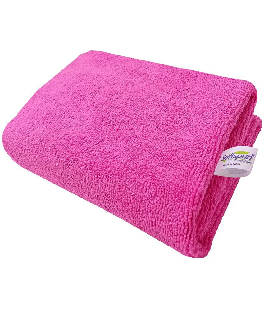     			SOFTSPUN Single Microfibre Bath + Hand + Face Towel Set Pink