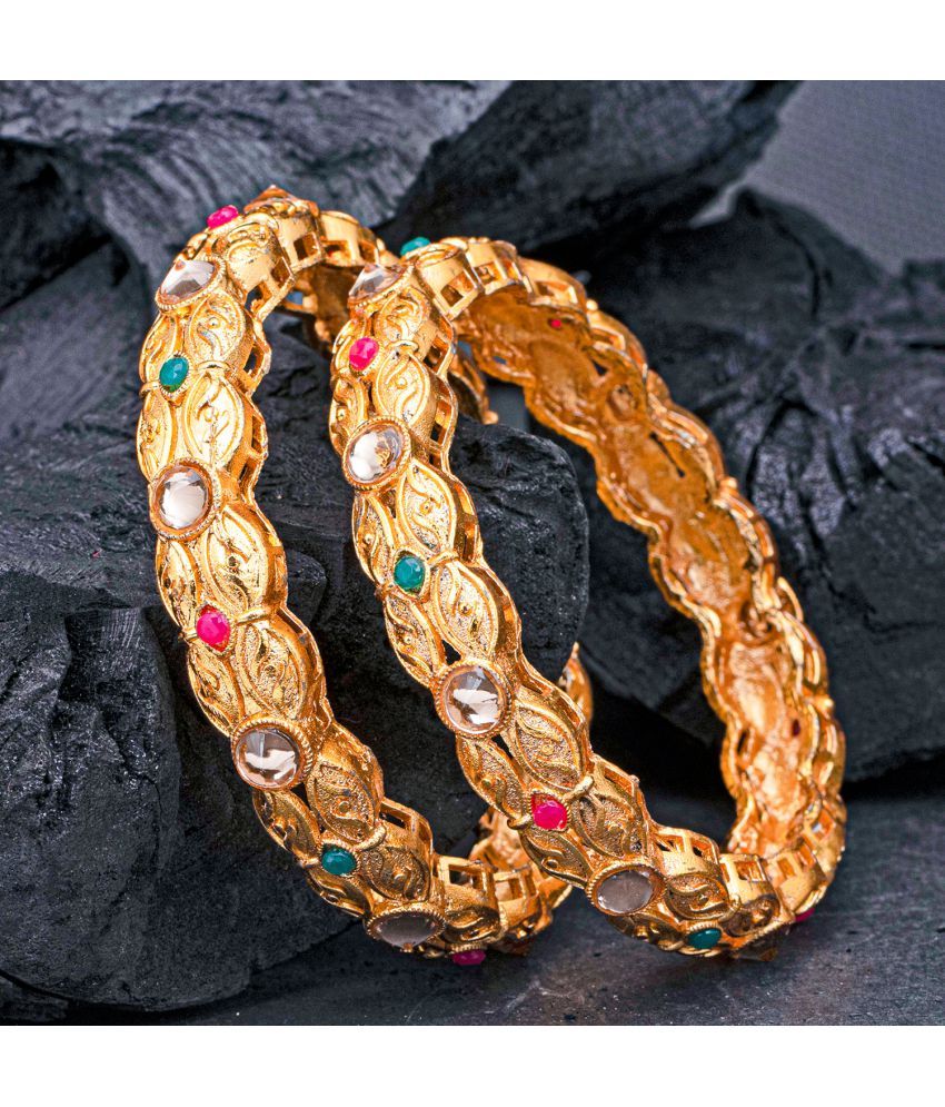     			Sukkhi Ethnic Gold Plated Bangle Set For Women (Set of 2)