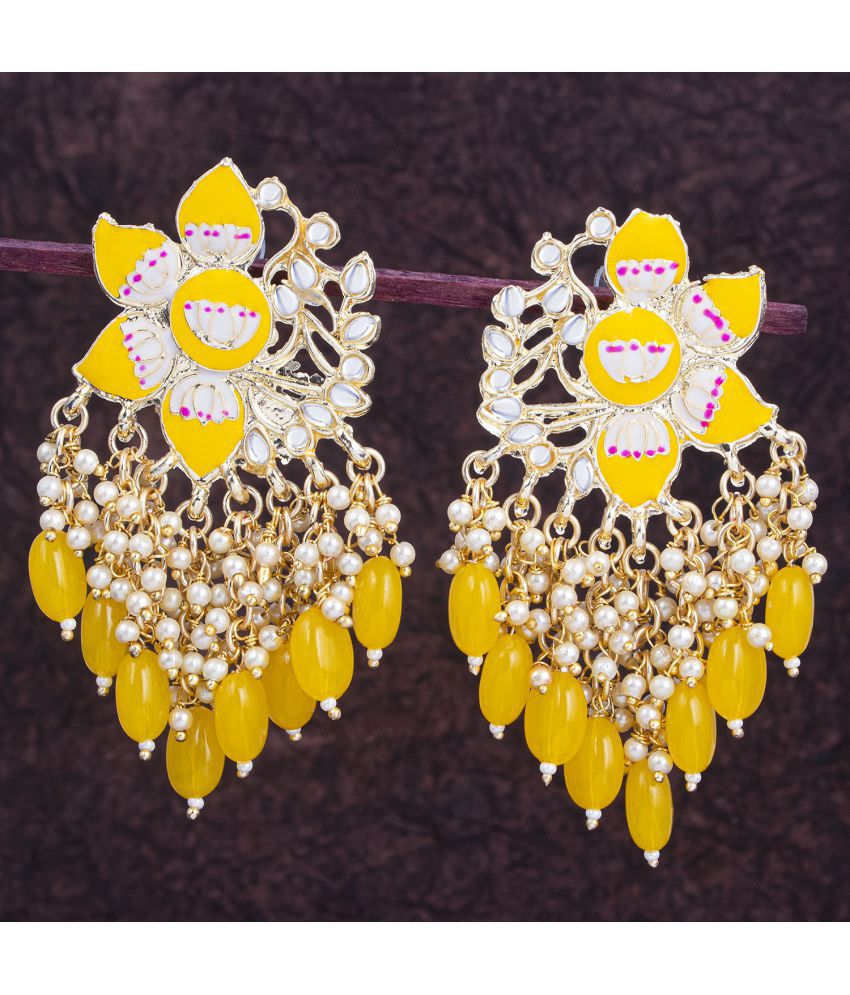     			Sukkhi Classic Floral Gold Plated Meenakari Earring For Women