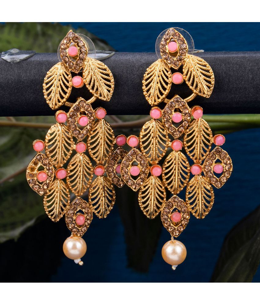     			Sukkhi Fashionable Gold Plated Leafy Drop Earring For Women