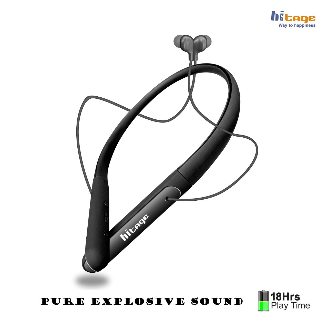 HITAGE NBT-5786 PRO) 30 HOURS BATTERY BACKUP Bluetooth for Apple Samsung Neckband Wireless With Mic Headphones/Earphones