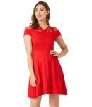 Miss Chase Polyester Red Skater Dress -