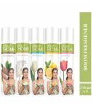 POUR HOME Sandal, Lime,Flora ,Fusion,Rajnigandh Room Freshener Spray 220ml Each (Pack of 5)