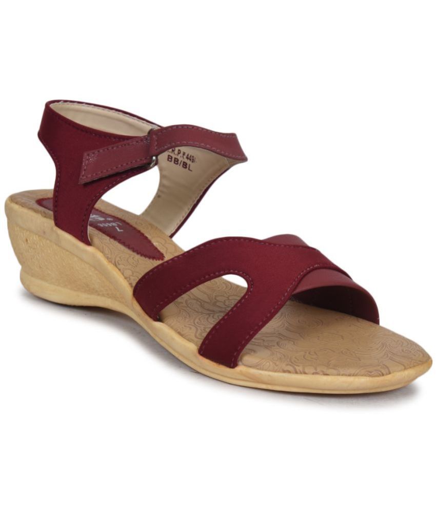     			Ajanta - Maroon Women's Sandal Heels