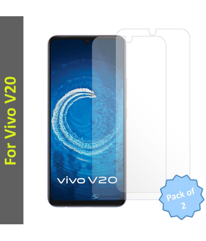 DSR Digital Tempered Glass For Vivo V20 0.3 Glass - Pack of 2