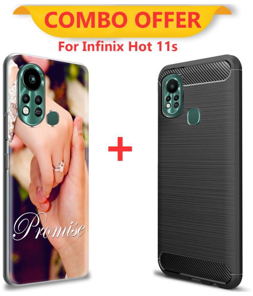     			NBOX Printed Cover For INfinix hot 11s Premium look case Pack of 2